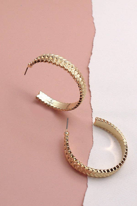 FILIGREE LEAF HOOP EARRINGS