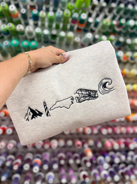 North Carolina Icons Embroidery