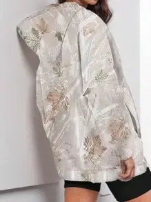 Trendy Viral Forest Camo Print Oversized Hoodie