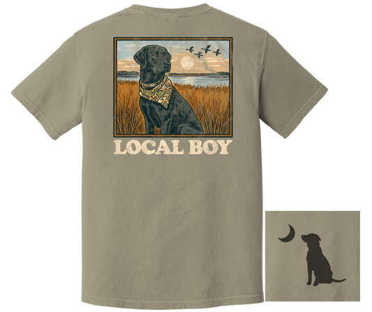 Southern Boy Outdoors Charm Black Lab Graphic Tee | Local Boy Southern Shirt