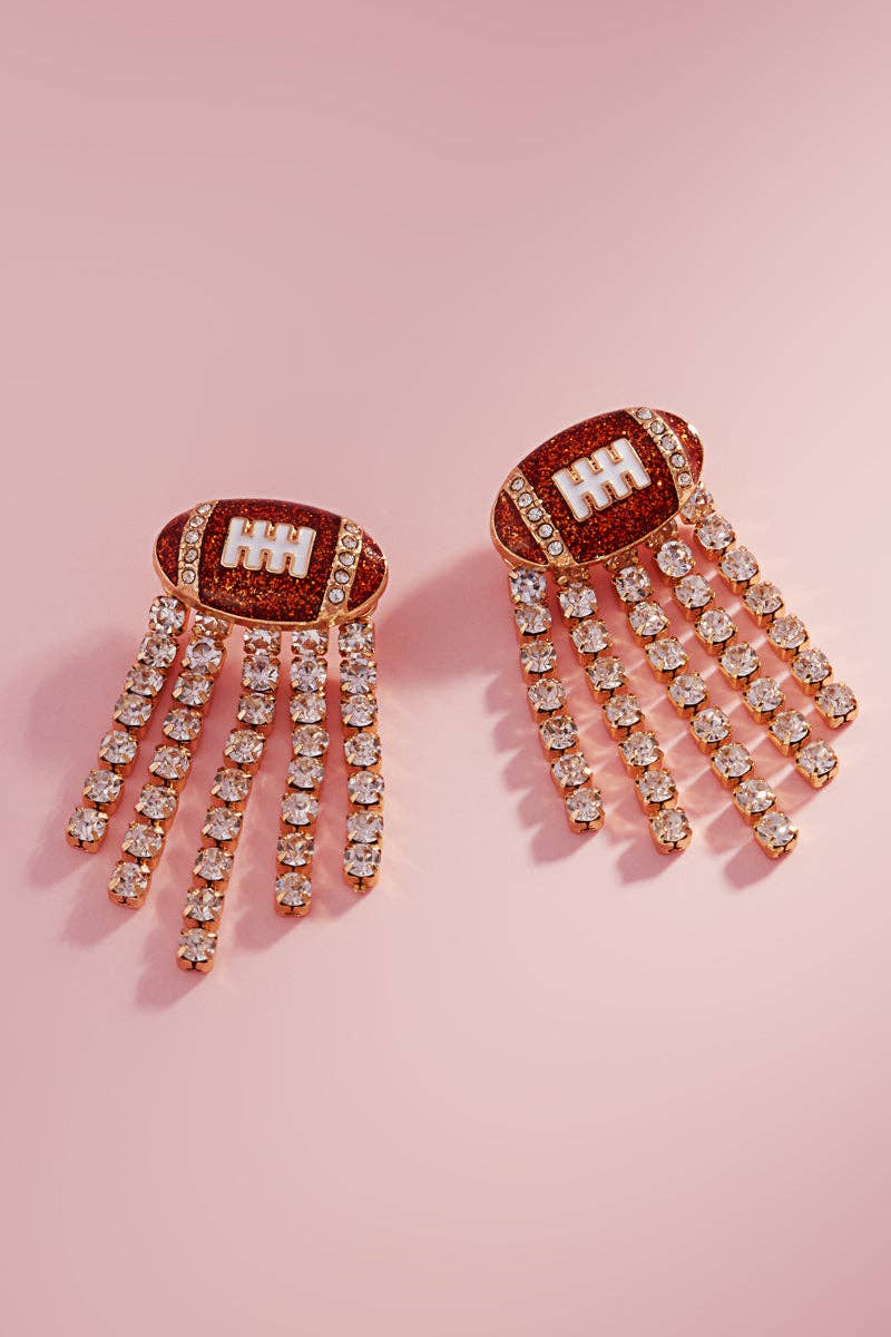 Goal Line Dangles Football Earrings