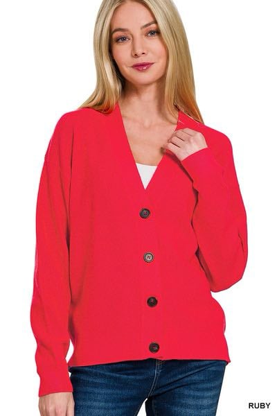 Ruby Red Cardigan Charm Sweater