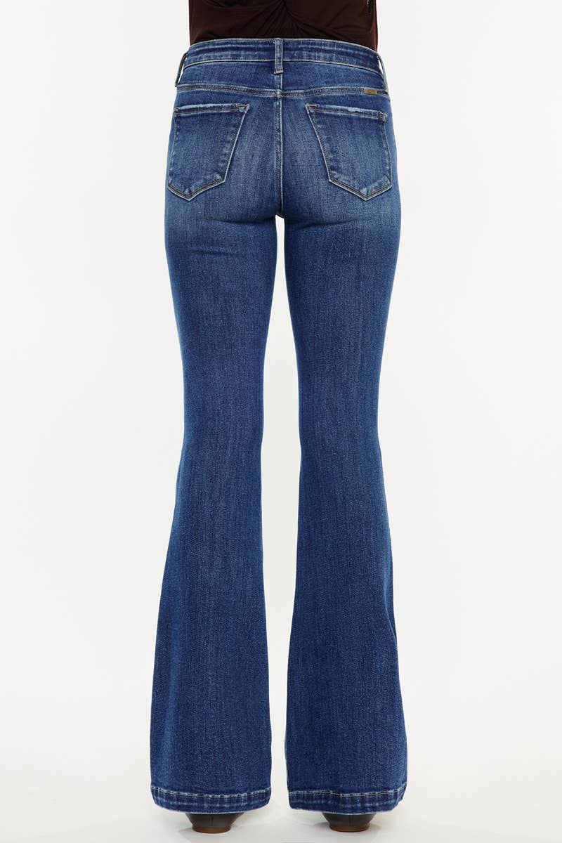 The Main Street Mid Rise Flare Jeans - Kancan Jean