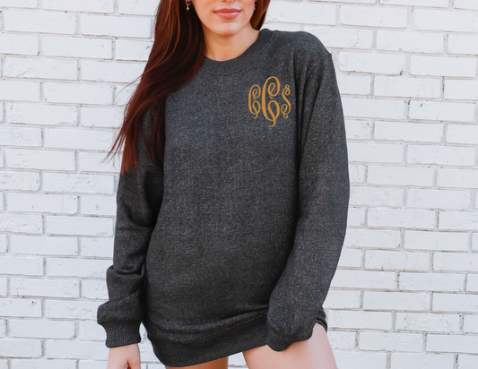 Premium Embroidered Crewneck Sweatshirt - Lane Seven