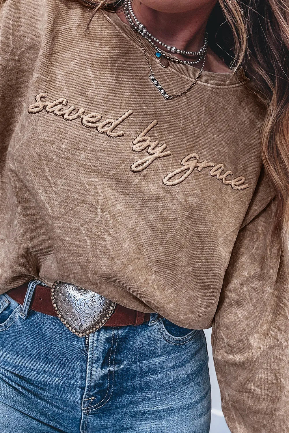 Saved by Grace Mineral Wash Sweatshirt