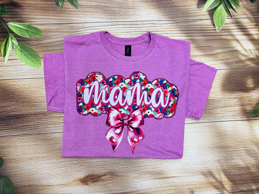 Floral Mama Bow Tee