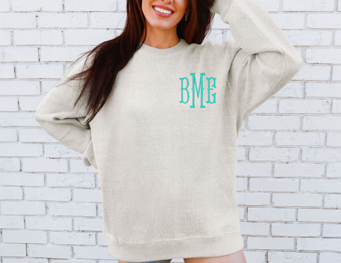 Premium Embroidered Crewneck Sweatshirt - Lane Seven