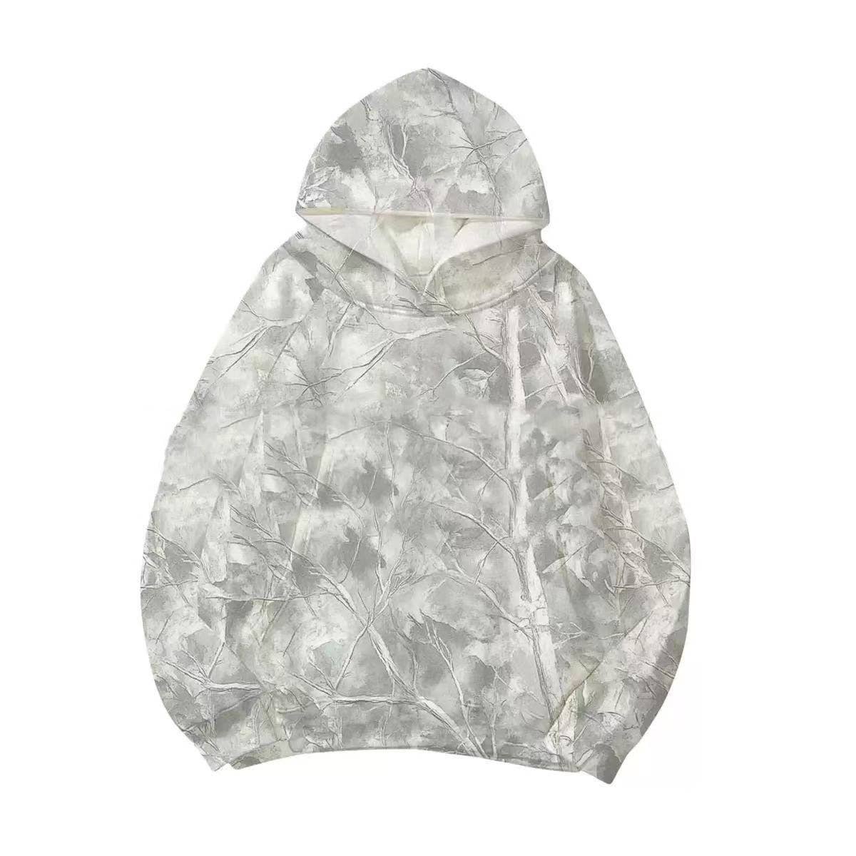 Trendy Viral Forest Camo Print Oversized Hoodie