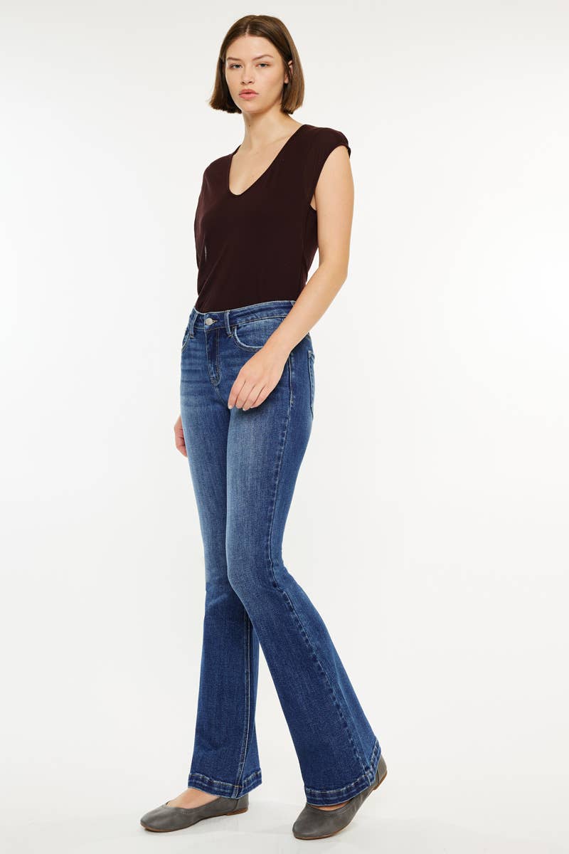 The Main Street Mid Rise Flare Jeans - Kancan Jean