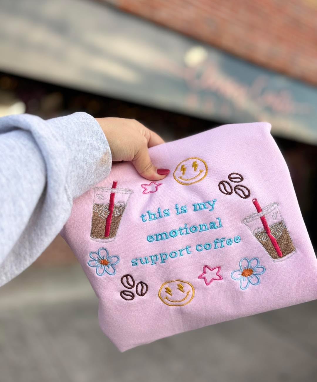 This Is My Emotional Support Coffee Embroidery