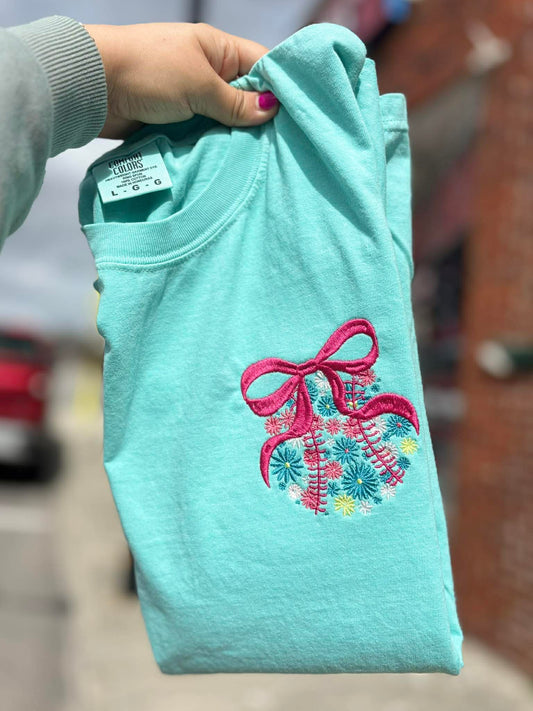 Floral Baseball Embroidery