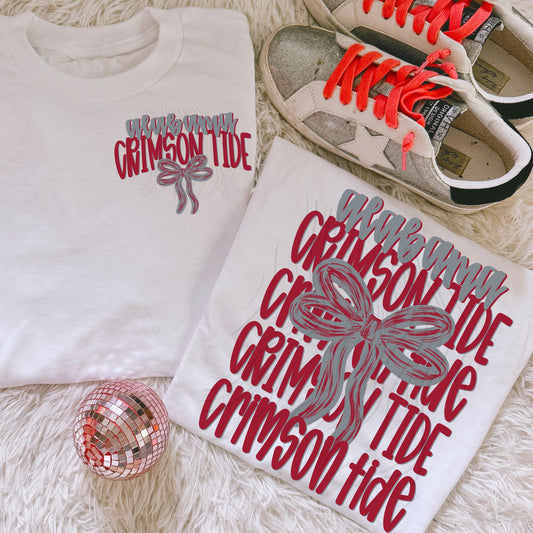 Alabama Tide Stacked Bow