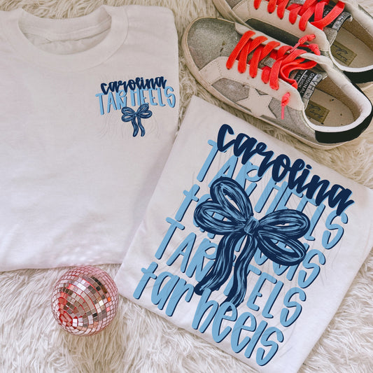 Carolina Tarheels Stacked Bows