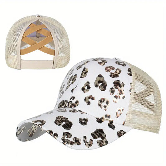 White Foil Leopard Hat