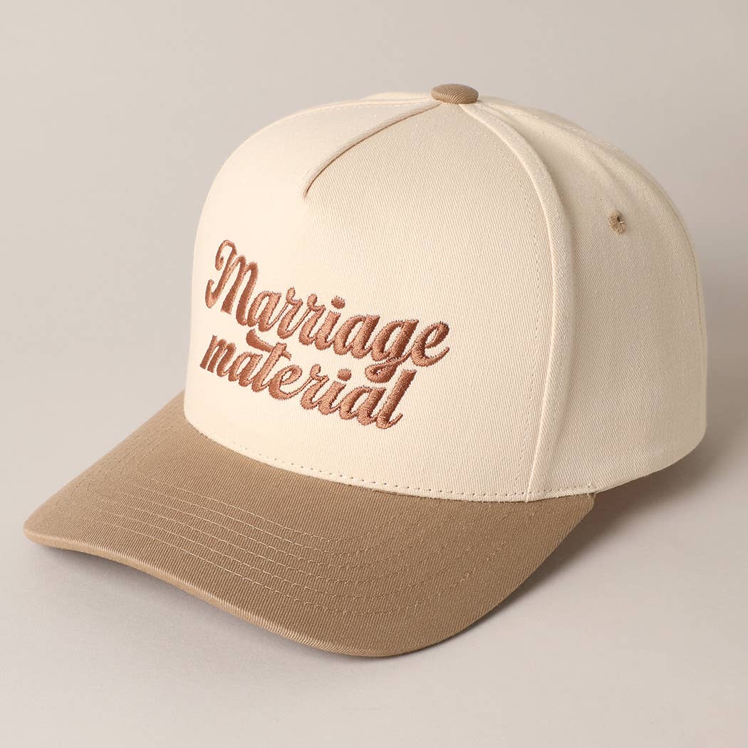 Marriage Material Embroidered Trucker Hat