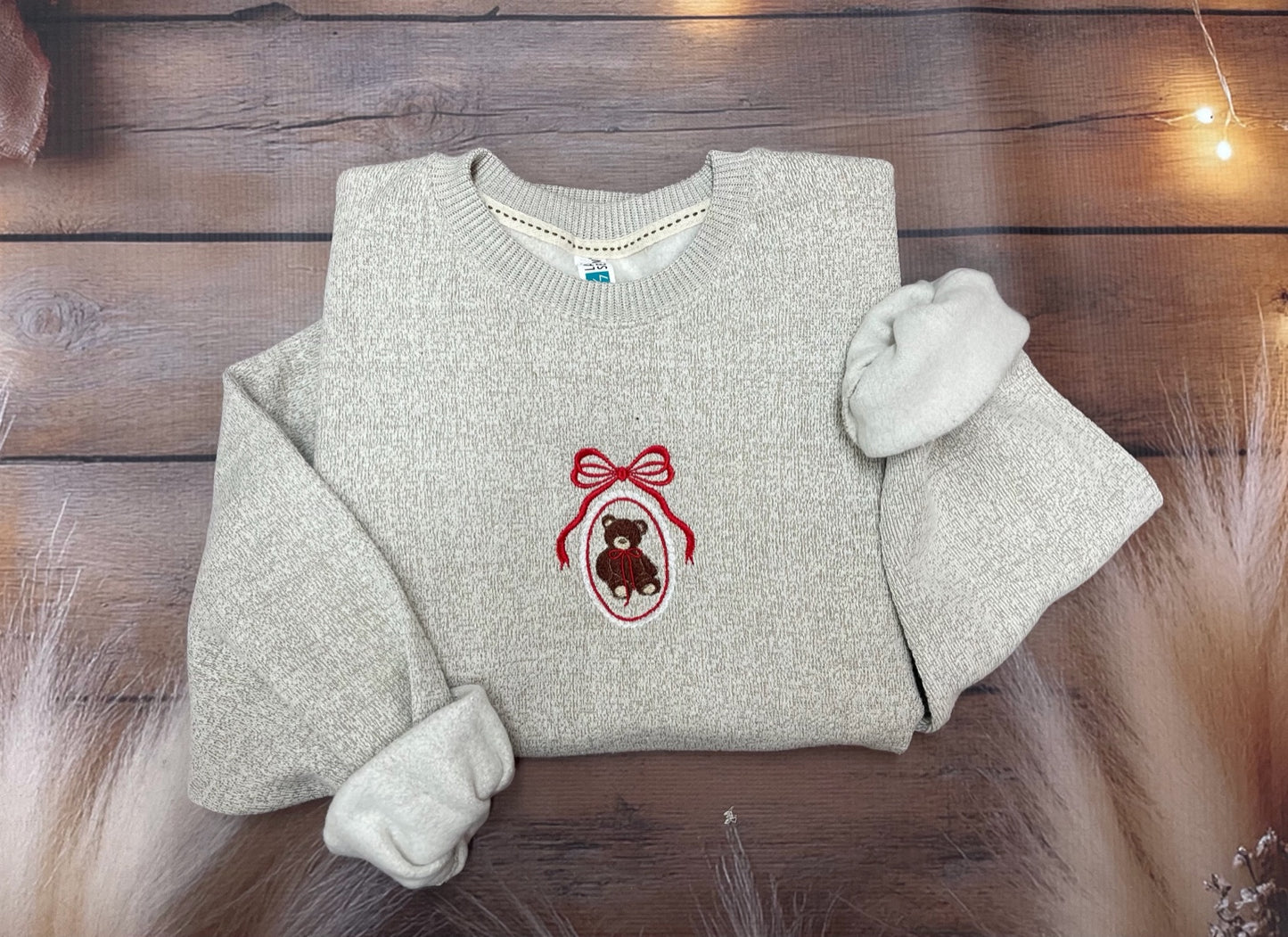 The Sweetheart Bear Coquette Embroidered - Lane Seven Pullover