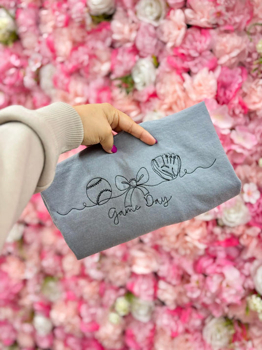 Game Day Line Art Embroidery