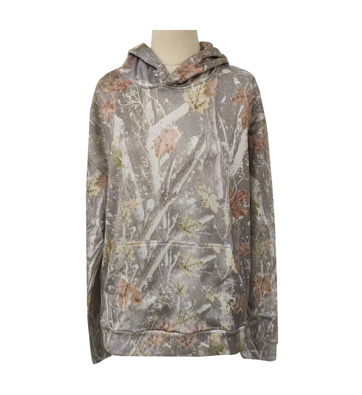 Trendy Viral Forest Camo Print Oversized Hoodie