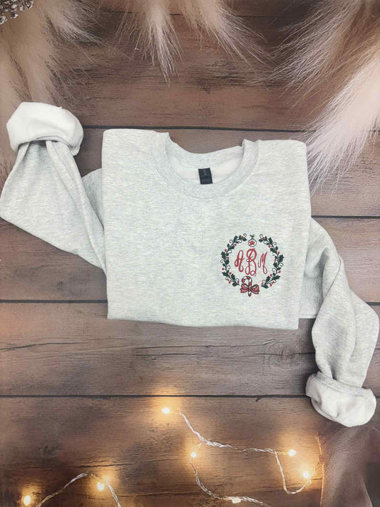 Christmas Monogram Embroidered Apparel
