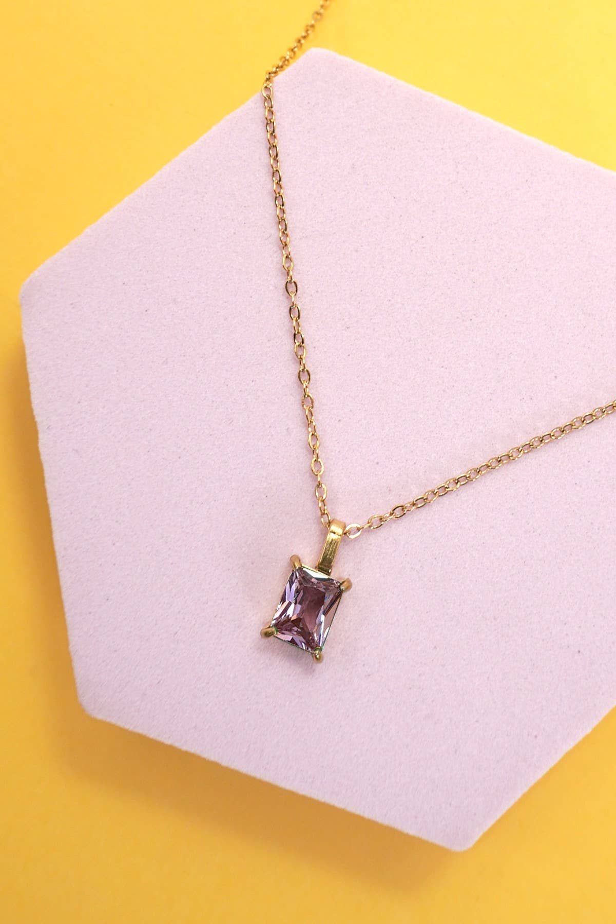 CRYSTAL CLEAR 18K | STAINLESS STEEL TARNISH FREE GLASS NECKLACE
