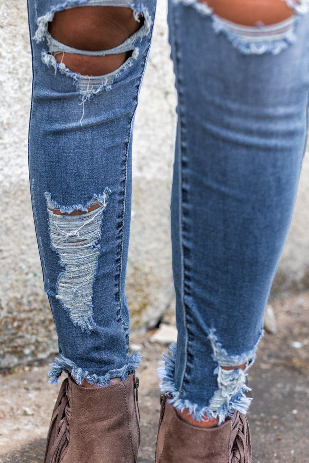 CC - High Waisted Distressed Skinny Jeans