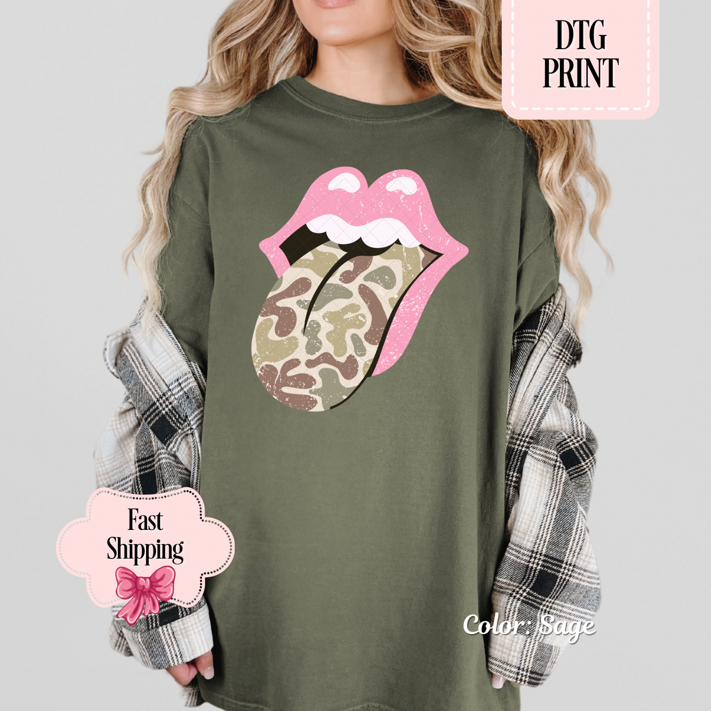 Army Camo Pink Lips