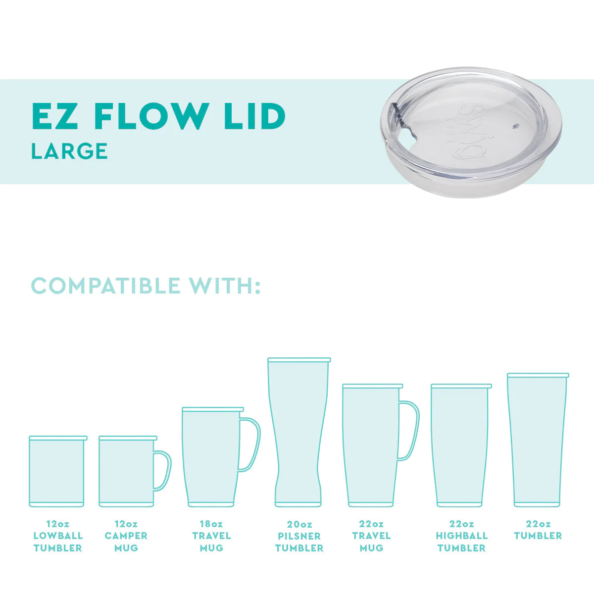 Swig Clear EZ Flow Lid - Large 3.5"
