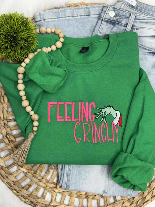 Feeling Grinchy Embroidered Sweatshirt