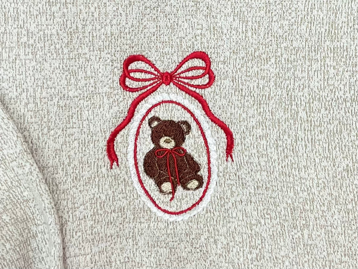 The Sweetheart Bear Coquette Embroidered - Lane Seven Pullover