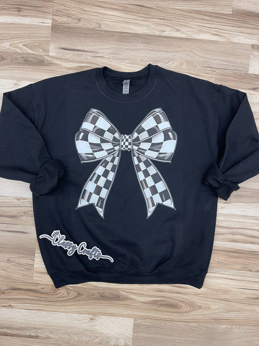 Checkered Coquette Crewneck