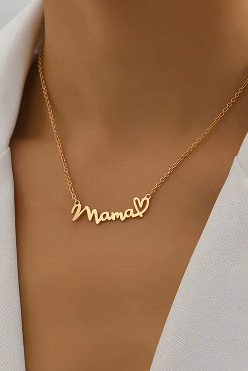 Golden Heart Mama Necklace