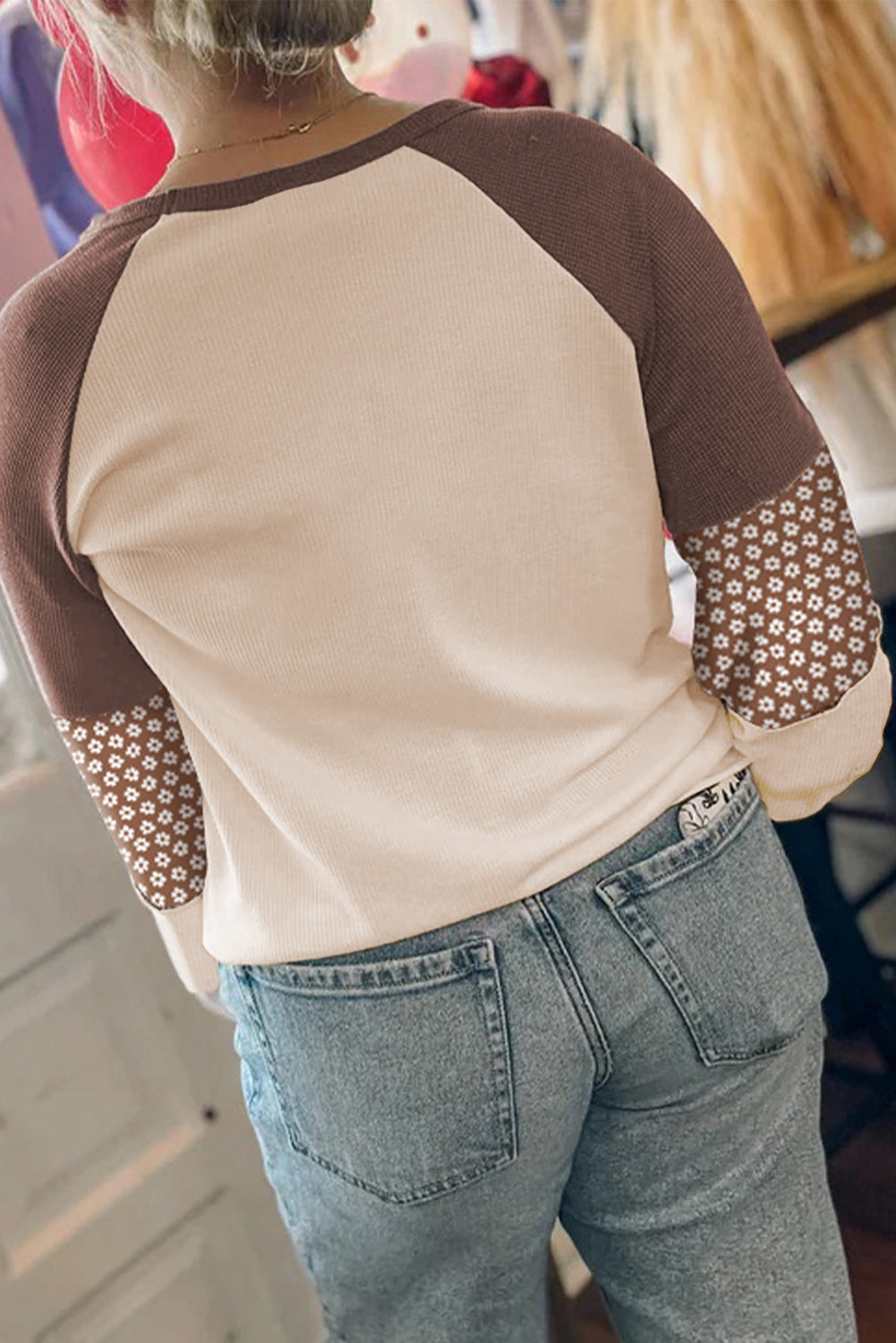 Daisy Patchwork Raglan Pullover