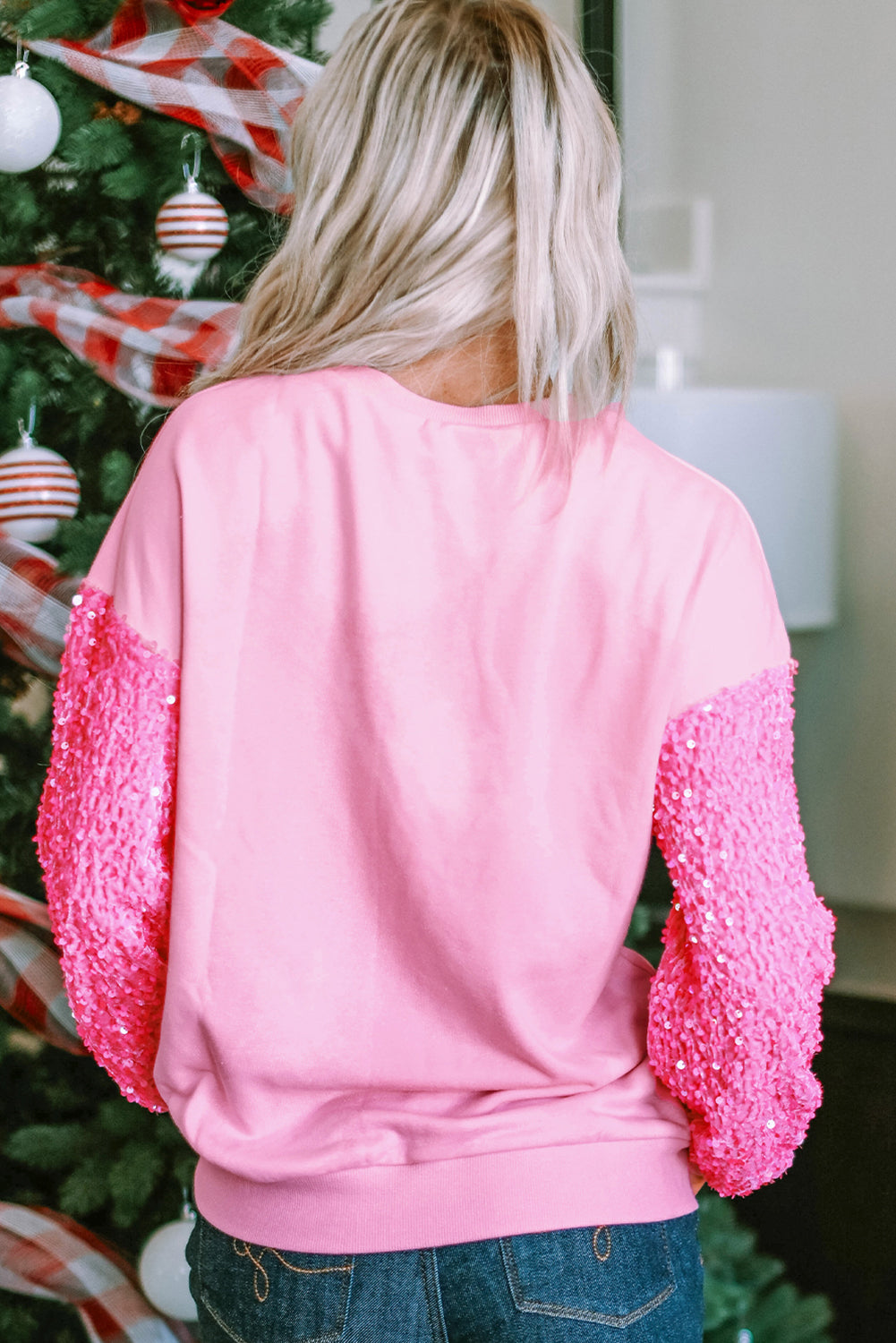 Jolly Sparkle Sequin Sleeve Sweatshirt