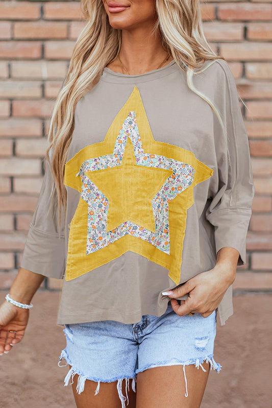 Sarah Grey Floral Star top