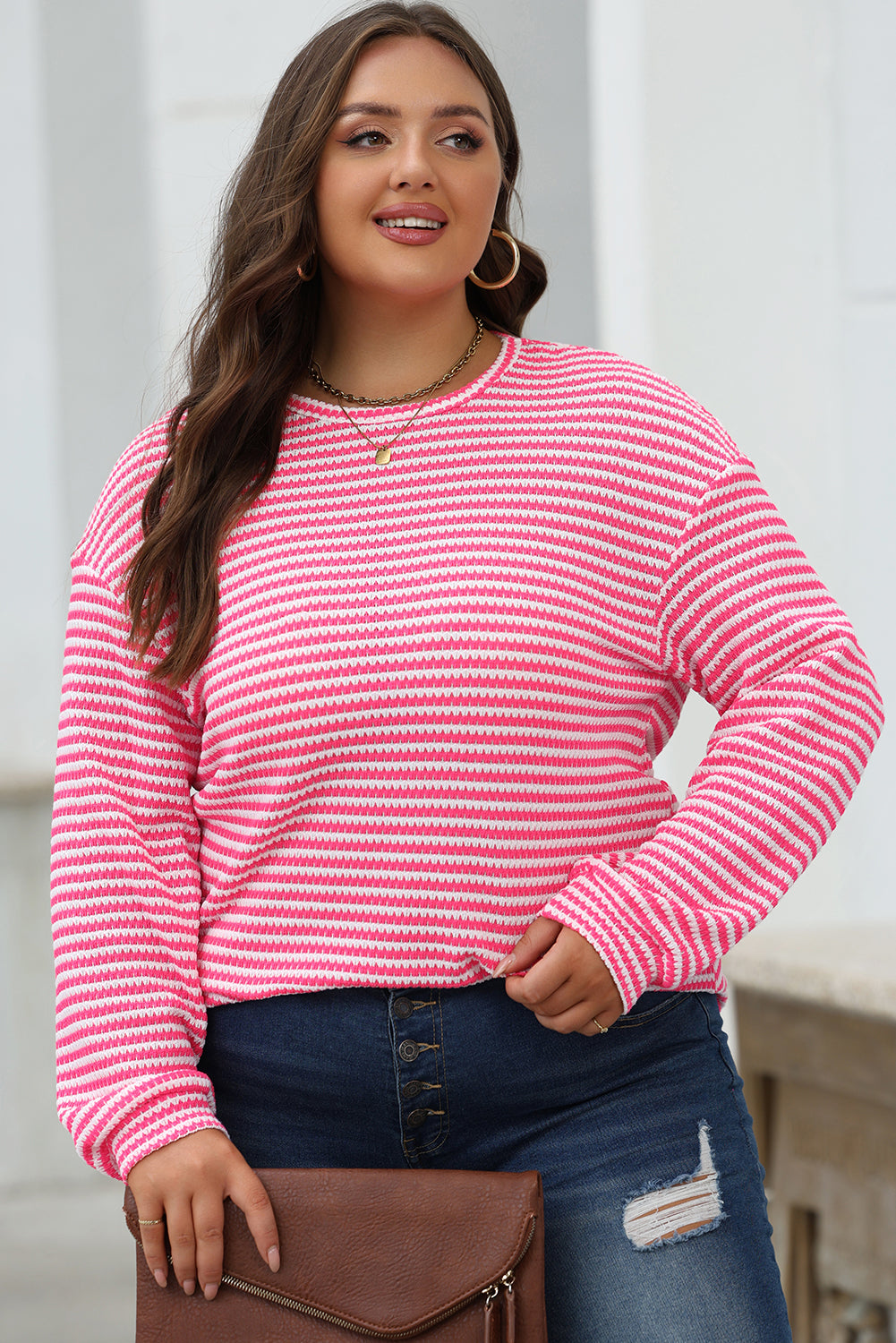 Rose Round Neck Long Sleeve Top