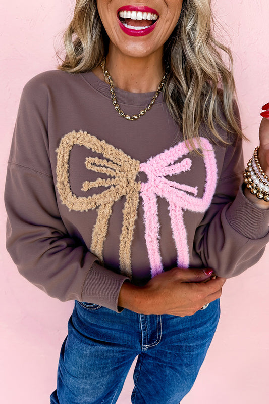 Bow & Beyond Contrast Terry Sweatshirt