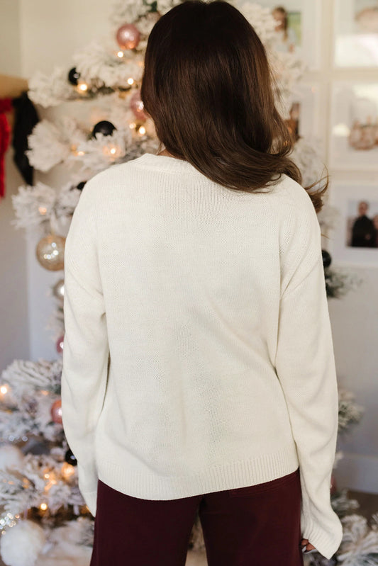 Gilded Grace Sequin Bow Sweater