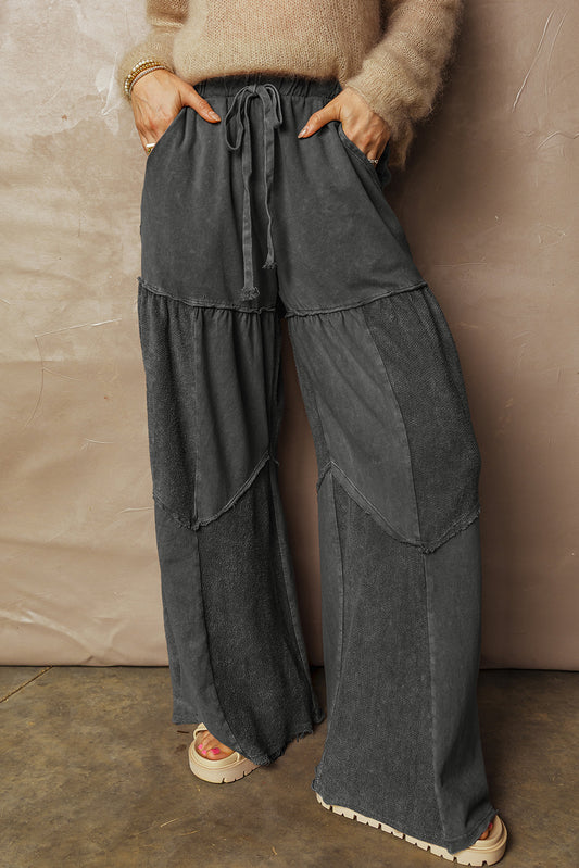 Retro Edge Mineral Wash Patchwork Pants