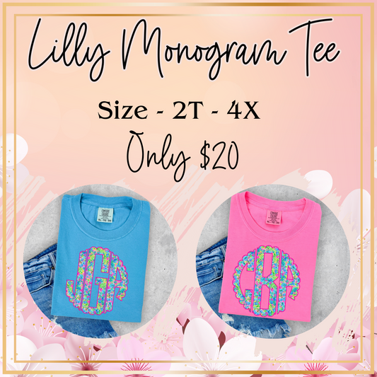 LILLY MONOGRAM COMFORT COLOR TEE 🎀
