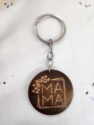 Mama Wooden Keychain