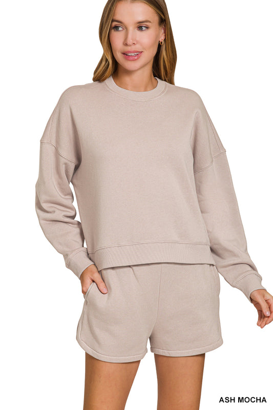 Cozy Days Fleece Sweatshirt & Shorts Set