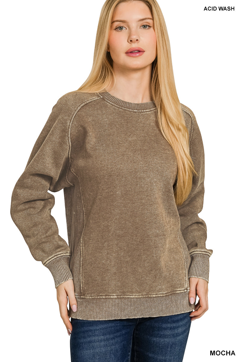 Rogue Wave Acid Wash Fleece Sweatshirt