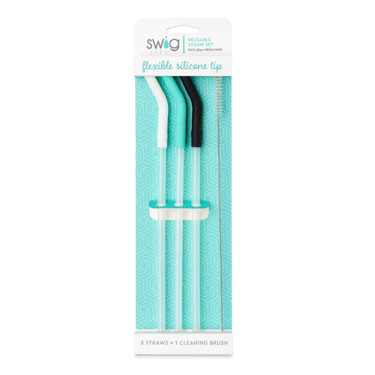 Swig Life SL S199-SST-WH Swig Long Stainless Steel Straw Set – Piper  Lillies Gift Shoppe