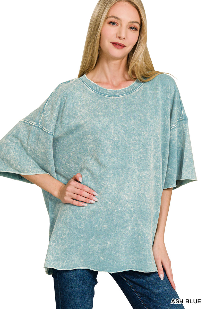 Washed Ease French Terry Drop Shoulder Tee