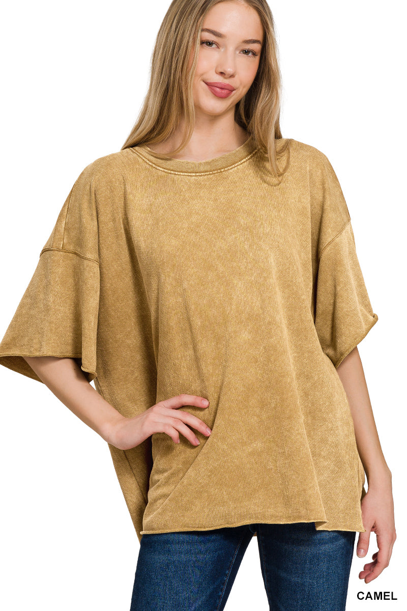Washed Ease French Terry Drop Shoulder Tee