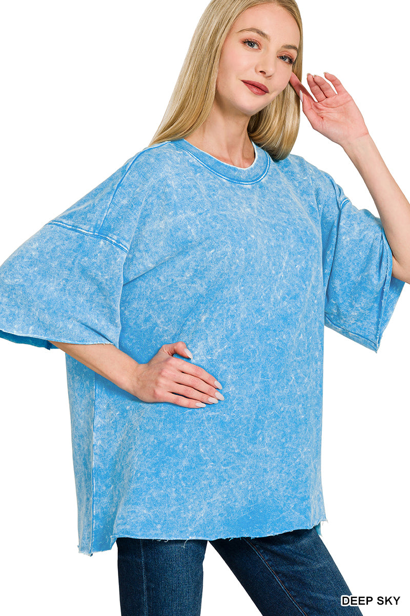 Washed Ease French Terry Drop Shoulder Tee
