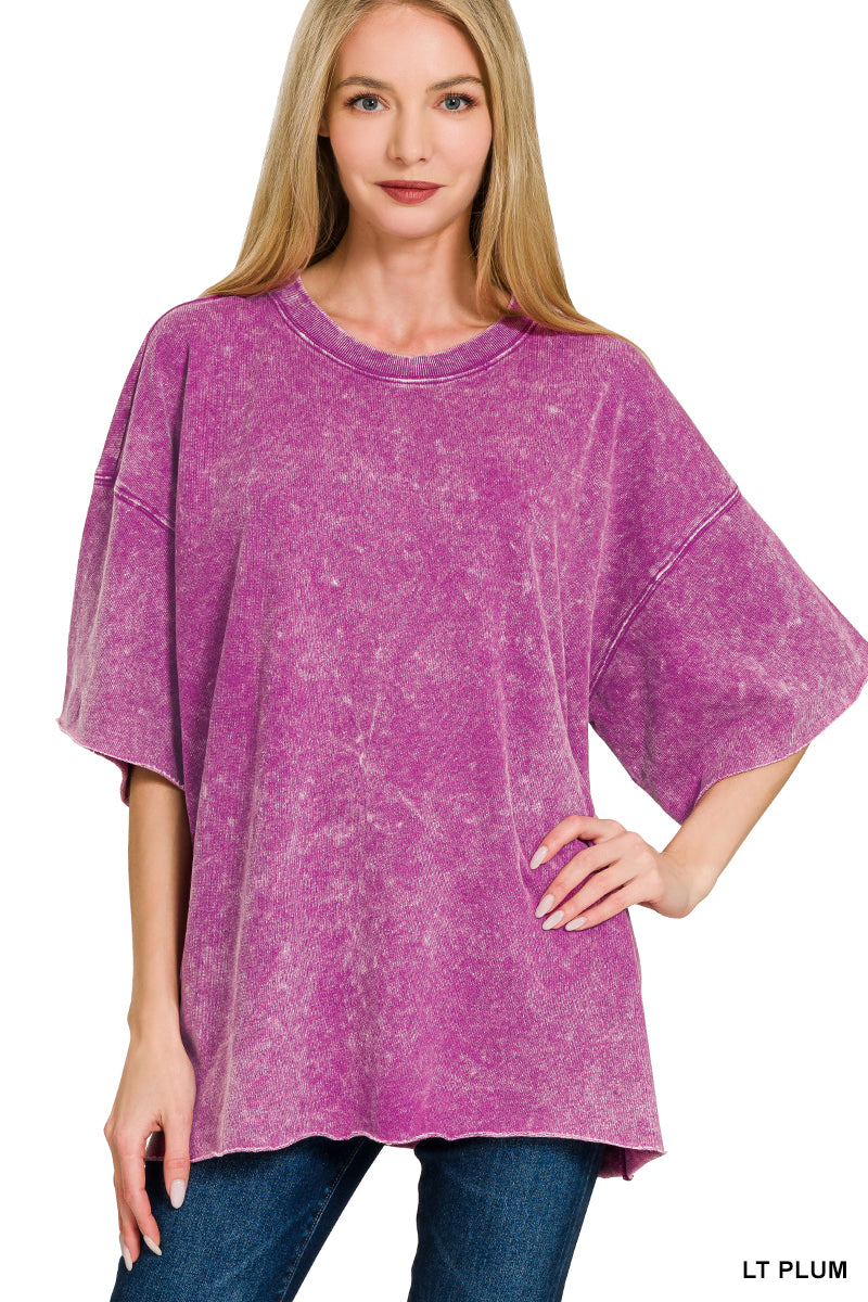 Washed Ease French Terry Drop Shoulder Tee