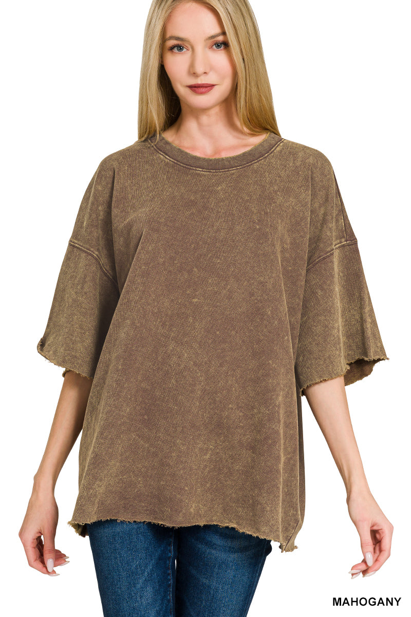 Washed Ease French Terry Drop Shoulder Tee