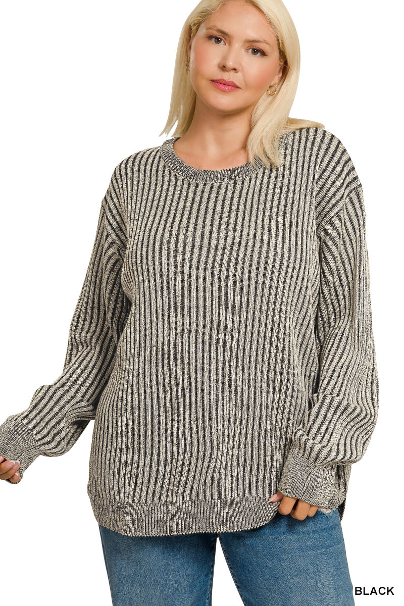 Cozy Curve two-tone sweater