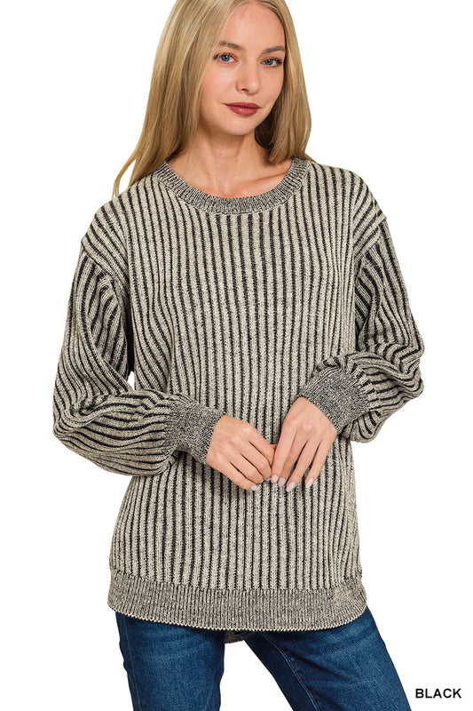 Cozy Curve two-tone sweater